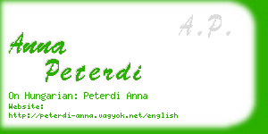 anna peterdi business card